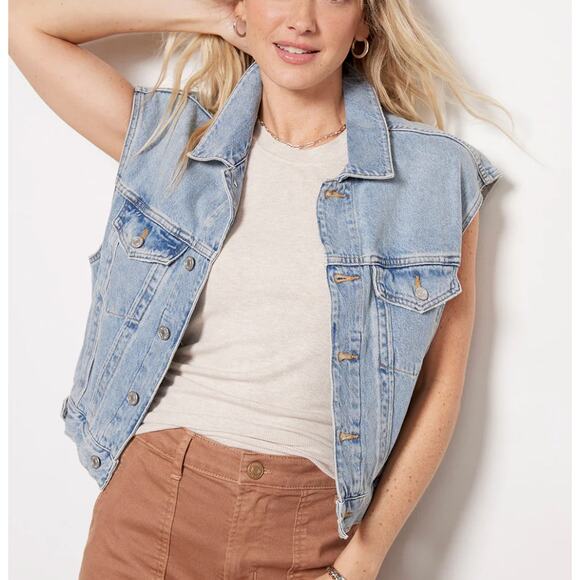 Agolde Charli Vest Light Denim - Picture 4 of 7